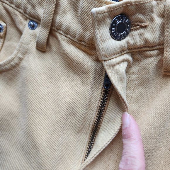 NWoT CLUB MONACO The Relaxed Slim Jeans Zip Yellow Ginger Cotton - Picture 8 of 12